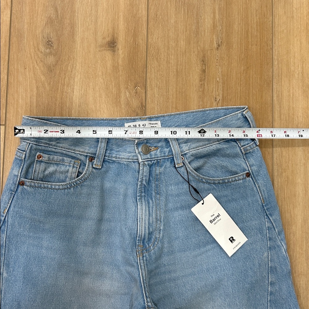 NWT - PRIMARK 100% cotton The Barrel Mid-Rise Jeans - Picture 7 of 10